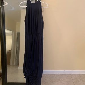 Navy blue sleeveless maxi dress